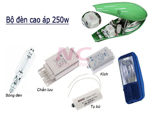 Đèn Cao Áp 250W Paragon - Đèn NC Lighting 1 Cau tao bo den cao áp 250W Paragon