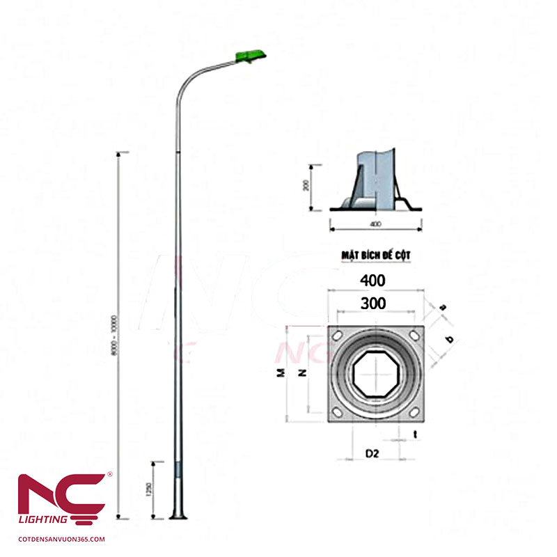 Cột Đèn Cao Áp 7m 1 Cột Đèn Cao Áp 7m