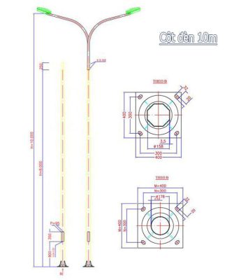 Cột đèn cao áp 10m 2 Cột đèn cao áp 10m Cột đèn sân vườn 365
